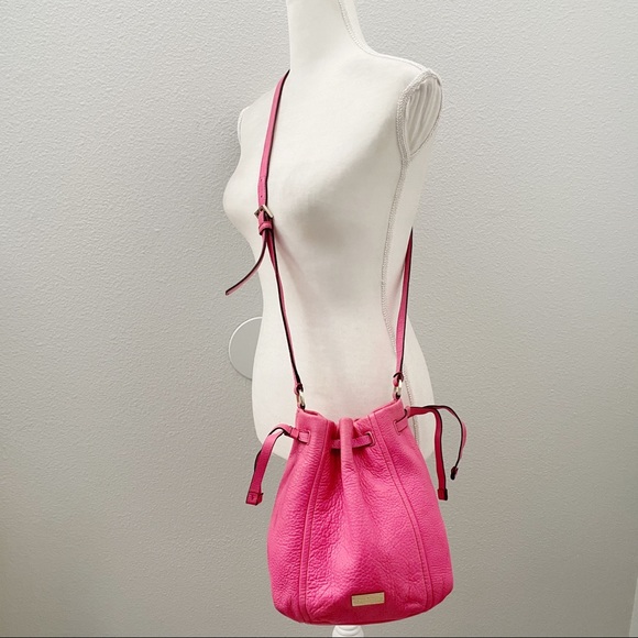 Kate Spade Pink drawstring bucket crossbody bag